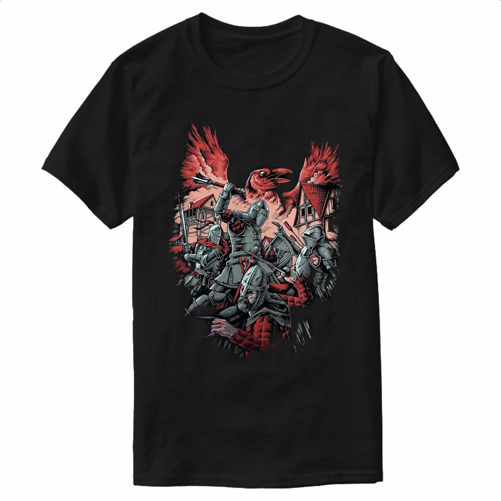 Medieval Phoenix Knights Fighting T-Shirt 100% Cotton O-Neck Summer Short Sleeve Casual Mens T-shirt Size S-3XL