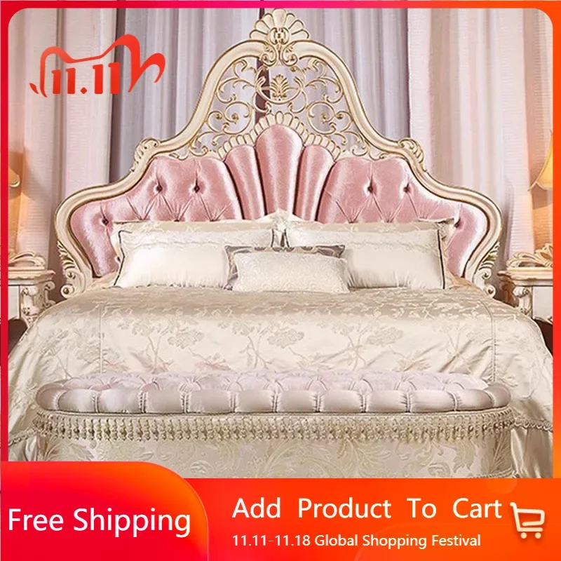 

Master Modern Designer Bed Princess Floor Hand Carved Luxury Queen Bed Design Sleeping European Meubles De Chambre Furniture