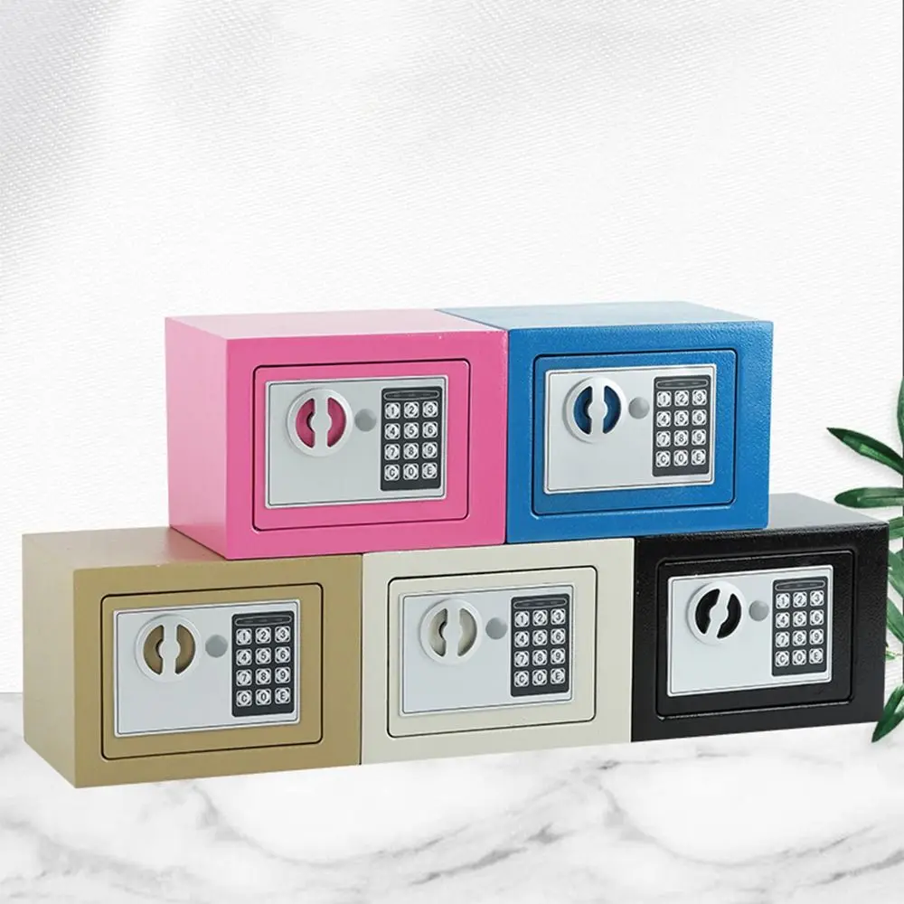 Anti-Theft Piggy Bank Key Lock Password Lock Small Digital Safe Box Compact Household Electronic Money Bank Children's Use