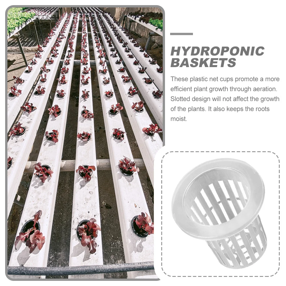 

50Pcs Hydroponic Plant Pot Plastic Net Cups Slotted Mesh Wide Aeration Promote Root Growth Garden Net Pots