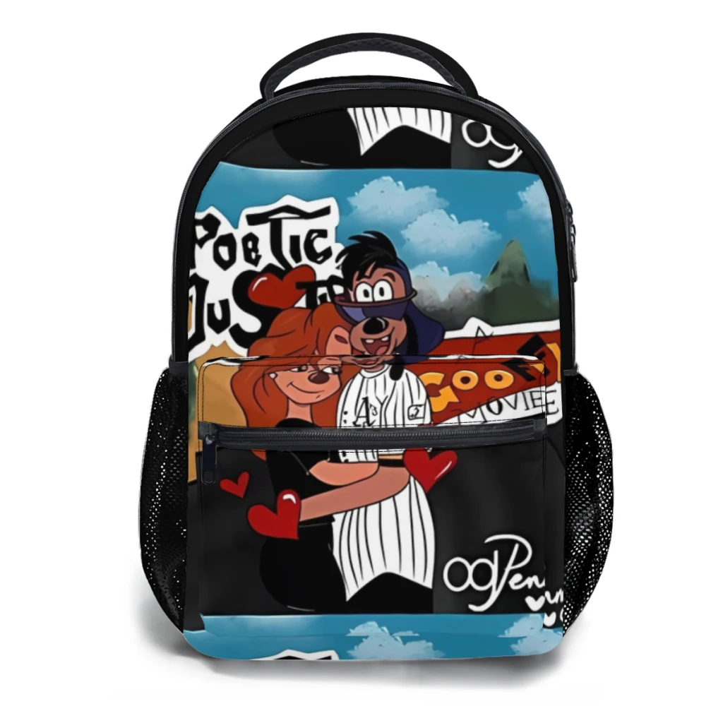 Een Poëtische Goofy Liefde Schooltas Voor Kinderen Grote Capaciteit Student Rugzak Cartoon Middelbare School Student Rugzak 17Inch