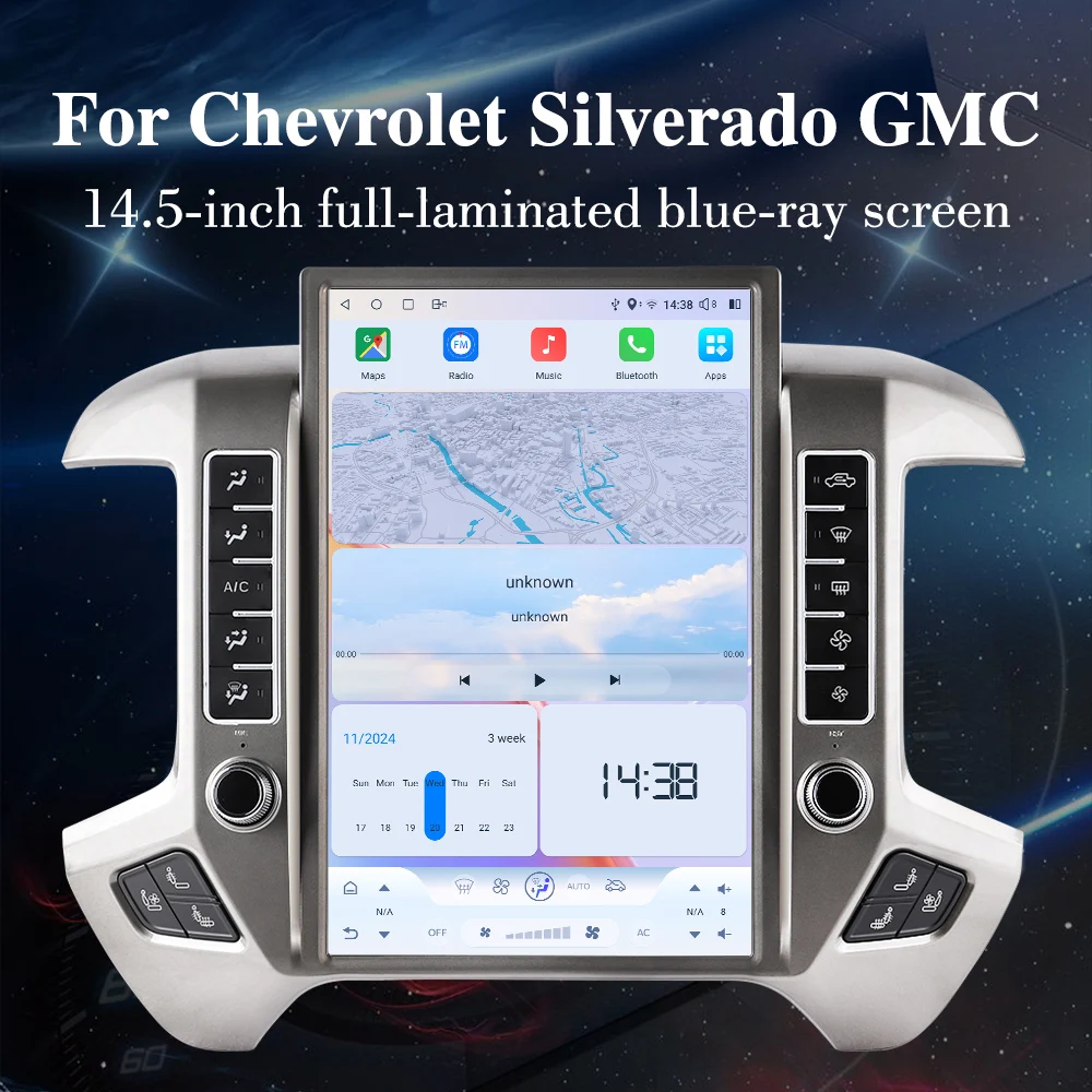 NaviHua New For Chevrolet Silverado GMC Sierra 2013 2018 Android Car Radio Screen Auto GPS Navigation Carplay Head Unit Monitor