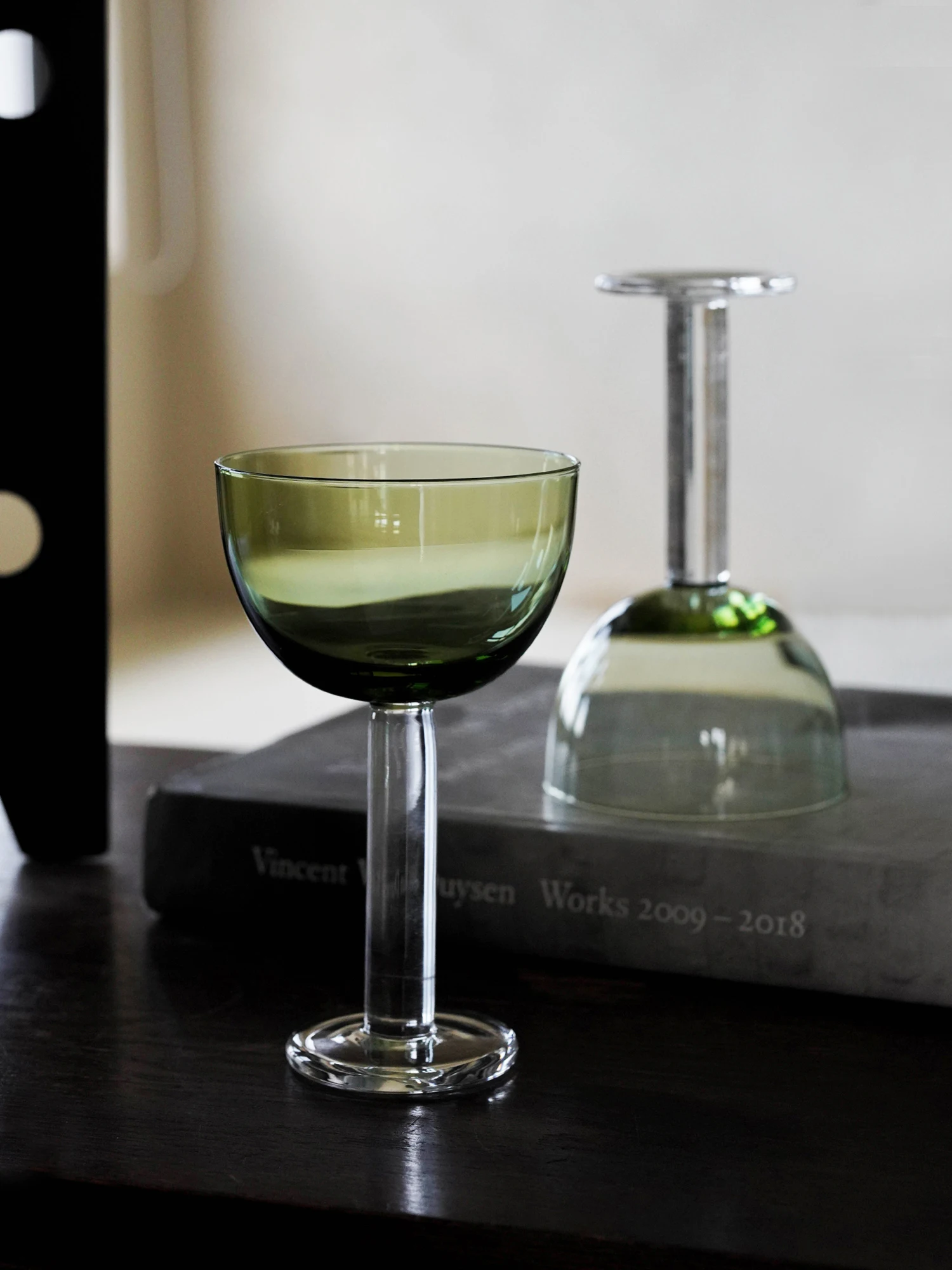 1 Piece 180ml 6oz Thick Stem Green Top Champagne Coupe Creative Cocktail Glasses Cup Wine Cup