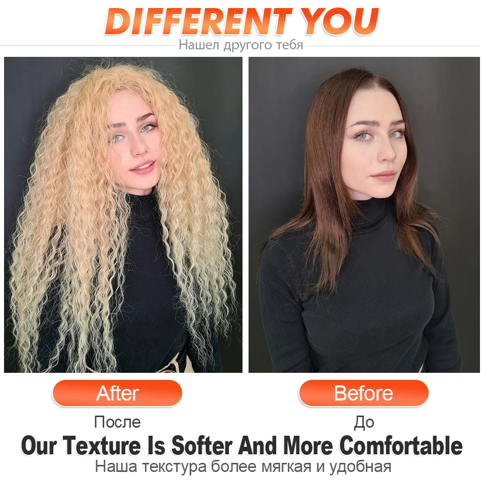 Cabello crochet sintético Ariel Curl Water Wave Twist, trenzas sintéticas ombre rubio, rizos afro, extensión para trenzas Deep Wave 4