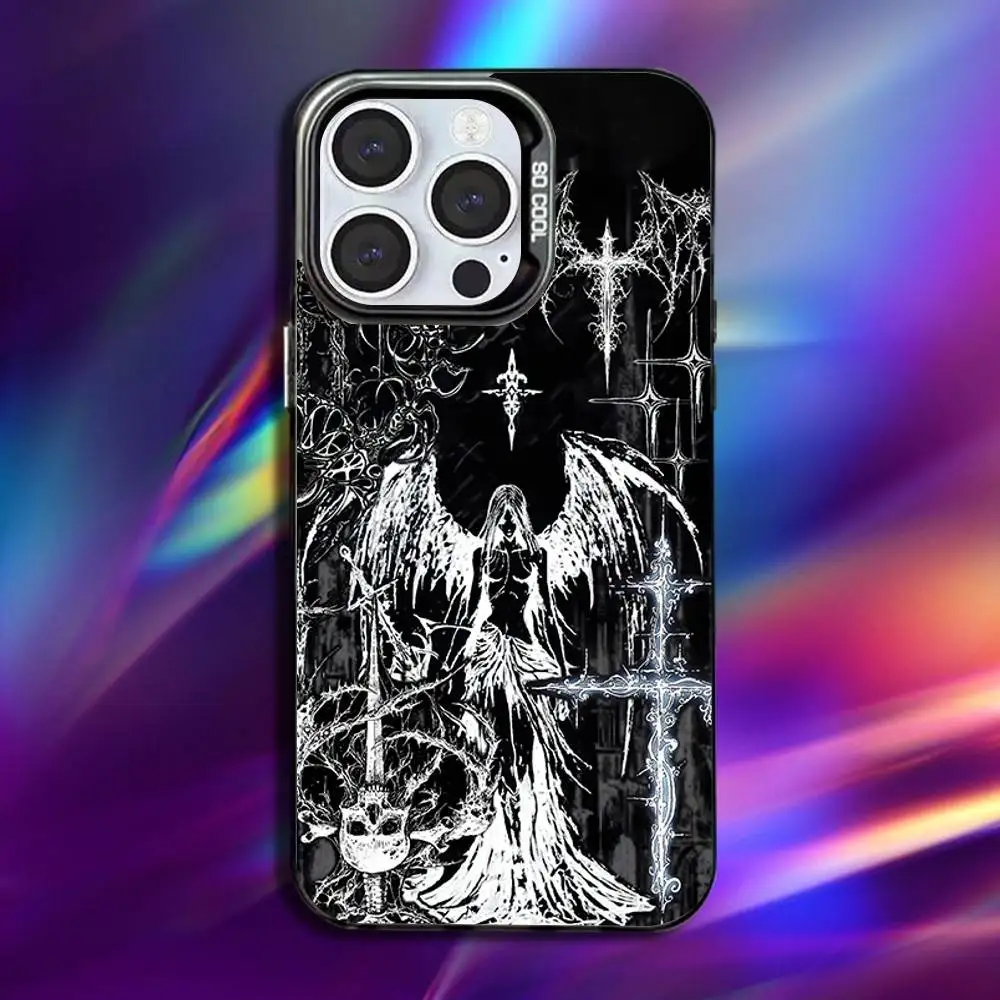 Gothic Coquette Sigilism Cross Phone Case For iPhone 17,16,15,14,13,12,Pro,Max,Plus,Mini,XS,SE Anti Fall Black Matte Hard Bumper - Image 3
