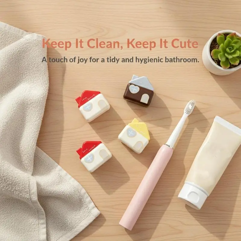 Adorable House Shape Toothbrush Head Cover Waterproof Dustproof Perfect For Travel & Bathroom Organization Toothbrush Cover