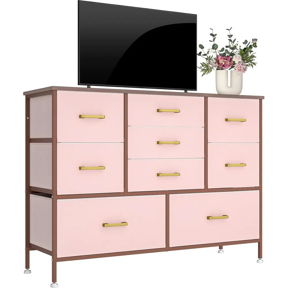 

Drer or Bedroom TV Stand, Wide Drer with 9 Ders or 50” TV, Entertainment Center Drer or Living Room, abric Chest o Ders with Lea