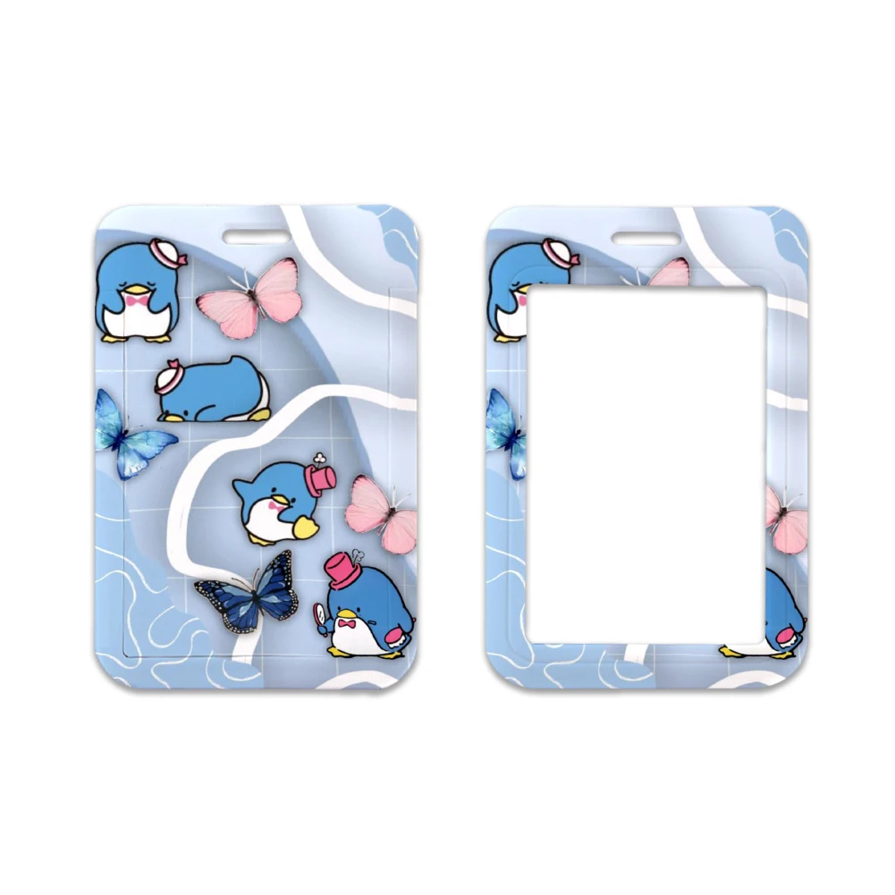 W Sanrio Tuxedo Sam Sliding Card Case Lanyard ID Badge Holder Bus Pass Case Cover Bank Credit Card Holder