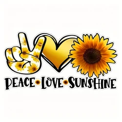 JT11# Car Sticker Peace Love Sunshine Sunflower Vinyl Sticker Waterproof Car Decals Laptop Wall Window Bumper Sticker Car