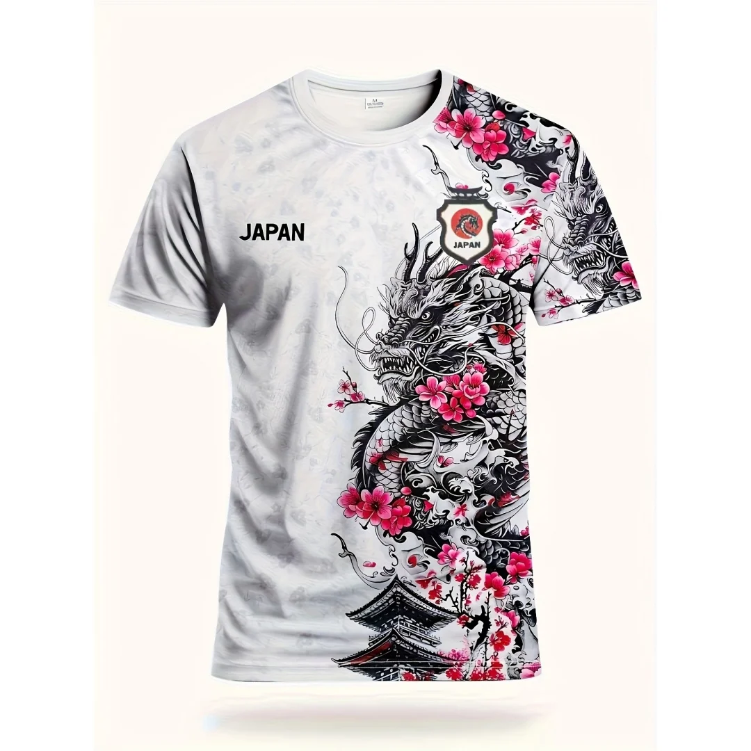 

Мужская футболка с принтом дракона и высокой цветопередачей, сувенирная, с коротким рукавом, для любителей путешествий и культуры