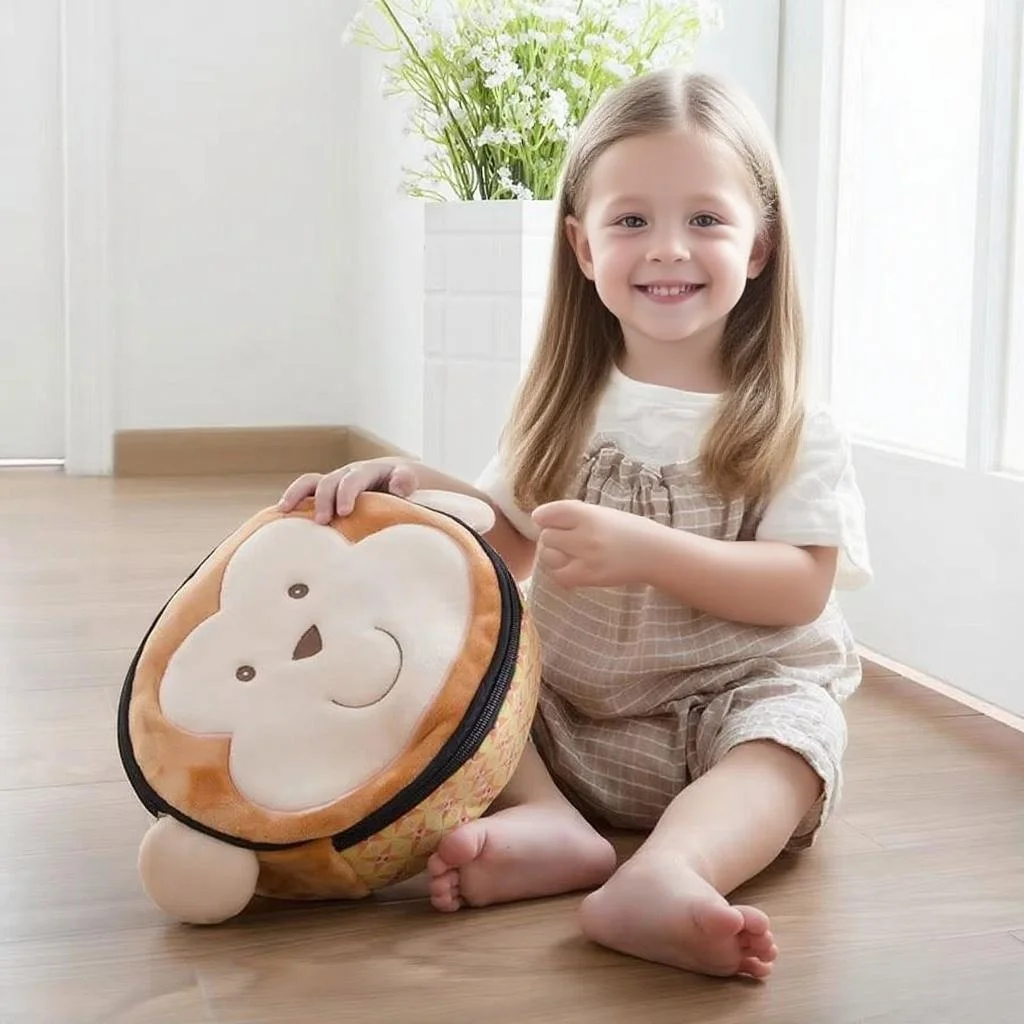 어린이를 위한 휴대용 도시락 가방, 원숭이, 개구리, 곰, 강아지, 사자, 8.5인치