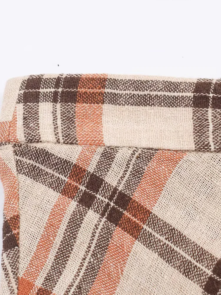 新しいヨーロッパスタイルのレディースファッション、多用途でエレガント、シンプルなデザイン、ミッドウエスト、チェック柄のミディスカート。