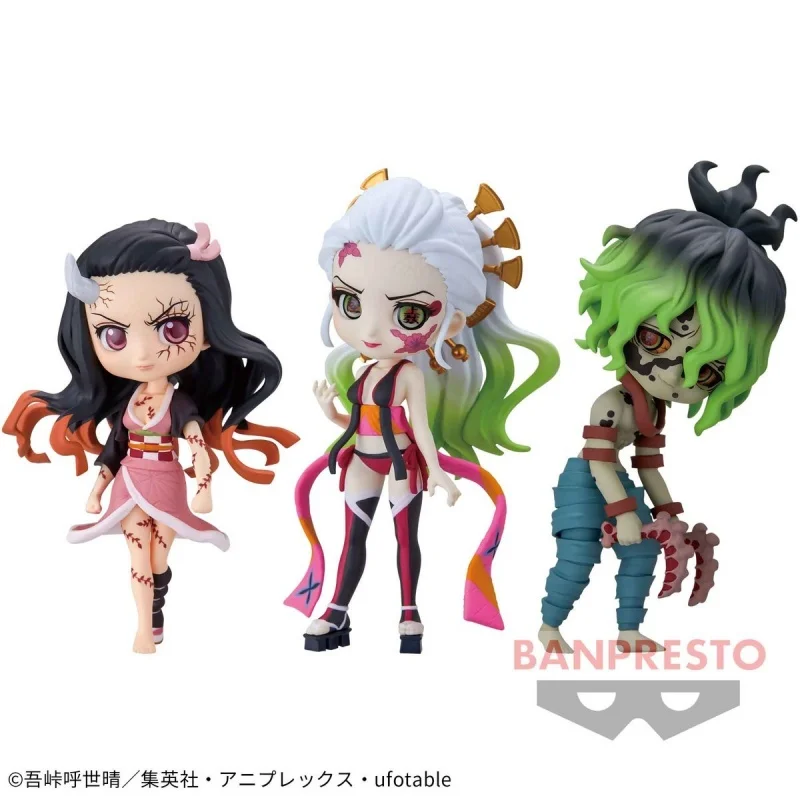 

Bandai Original 7Cm Qposket petit vol.7 Daki Gyutaro Action Figure Demon Slayer Anime Figure Toys For Kids Gift Collectible Mode