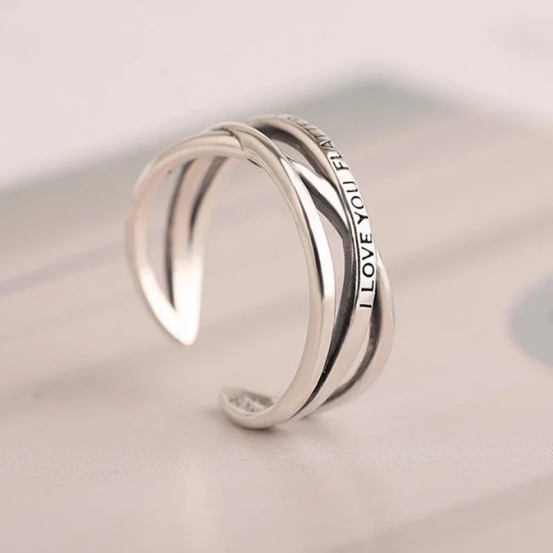 Stylish Stainless Steel ring Cute adjustable silver ring for girls wedding party jewelry gift