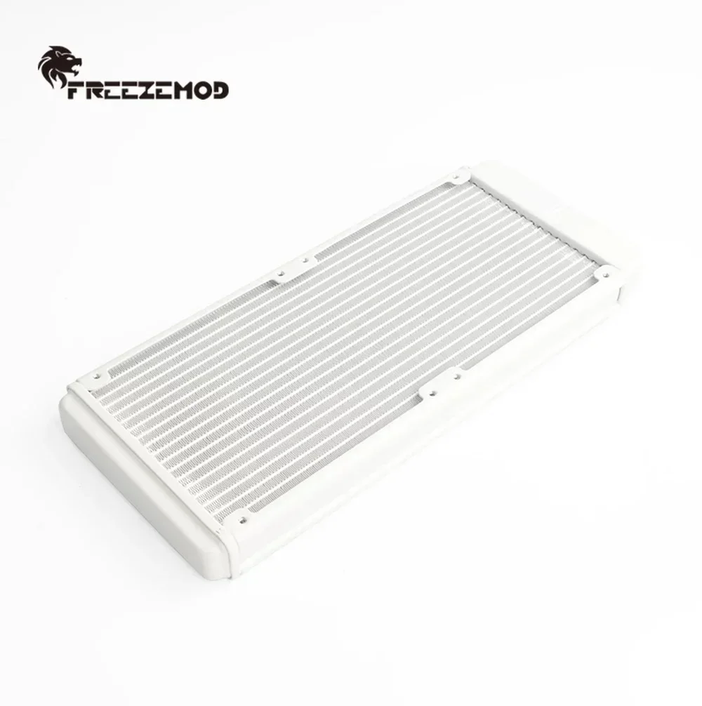 FREEZEMOD Radiatore in alluminio da 240 mm 18 pezzi Tubo G1/4 Interfaccia filettata Dissipazione del calore bianca e raffreddamento ad acqua per PC MOD SR-LPZJ240