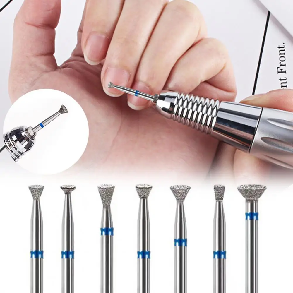 7Pcs Nail Drill Bits Set Assorted Size Emery Nail Art File Pedicure Manicure Grinder Machine Bits Nails Milling Cutter