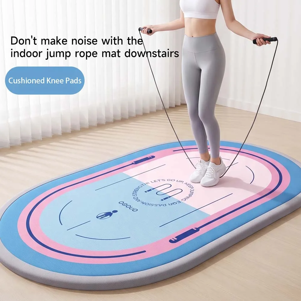 Fitness Floor Mat Skipping Exercise Mats 8mm Thickened Dual Side Non-slip Shock-absorbing Yoga Mat Polyester+Silicone 160*230cm
