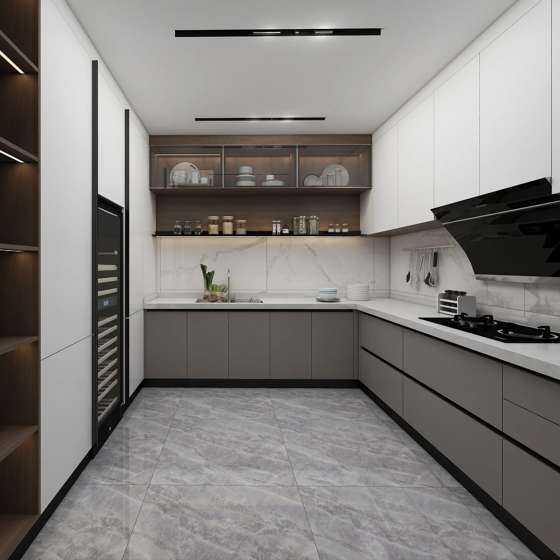 Simple Kitchen Cabinets  And Commercial Storage Rental Room Living Room Quartz  Rock Slab Multi-layer Solid Wood H