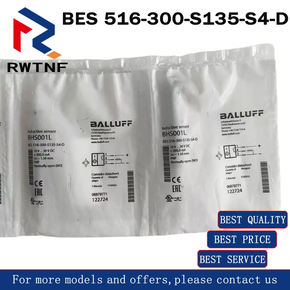 Brand New Genuine BHS001L BES 516-300-S135-S4-D BALLUFF High voltage resistant proximity sensor,100% original warehouse stock