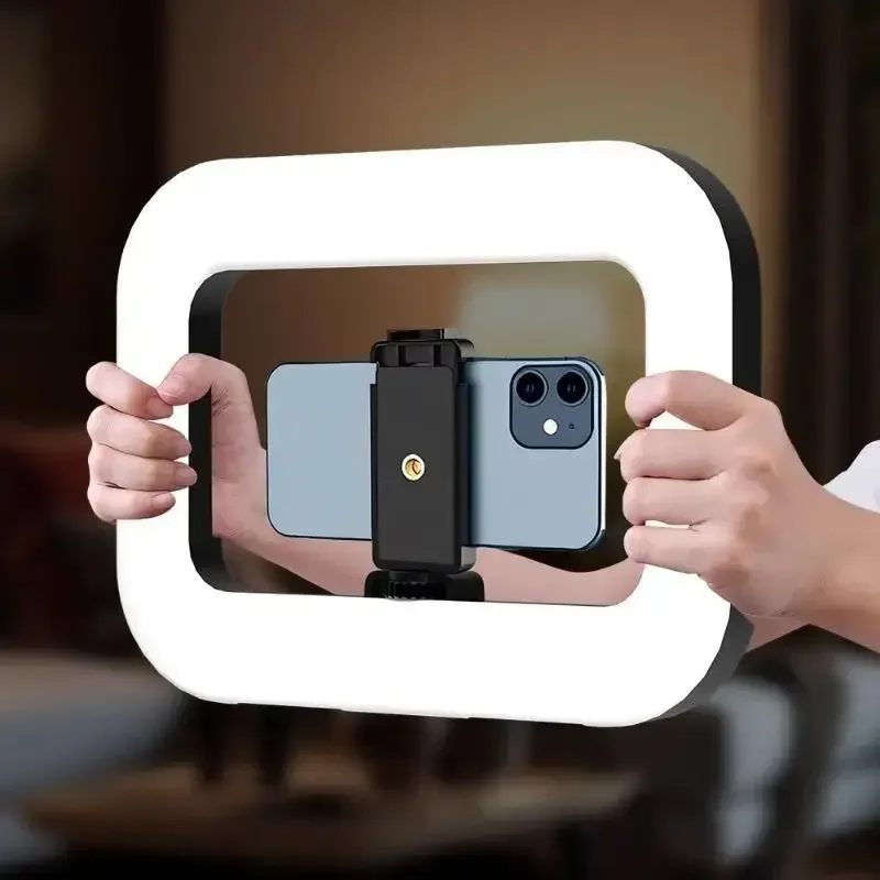 Smartphone Video Rig with Light Cell for Filmmaking Live YouTube Tiktok Video Recording Handheld Stabilizer Ring Light