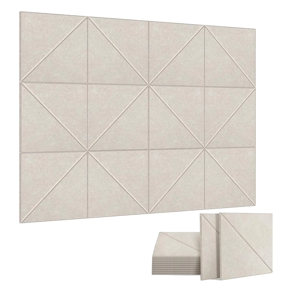 12 Pack Acoustic Panels, 12 X 12Inch Decorative Soundproofing Panels, Wall and Ceiling Acoustical Panels Shallow Camel