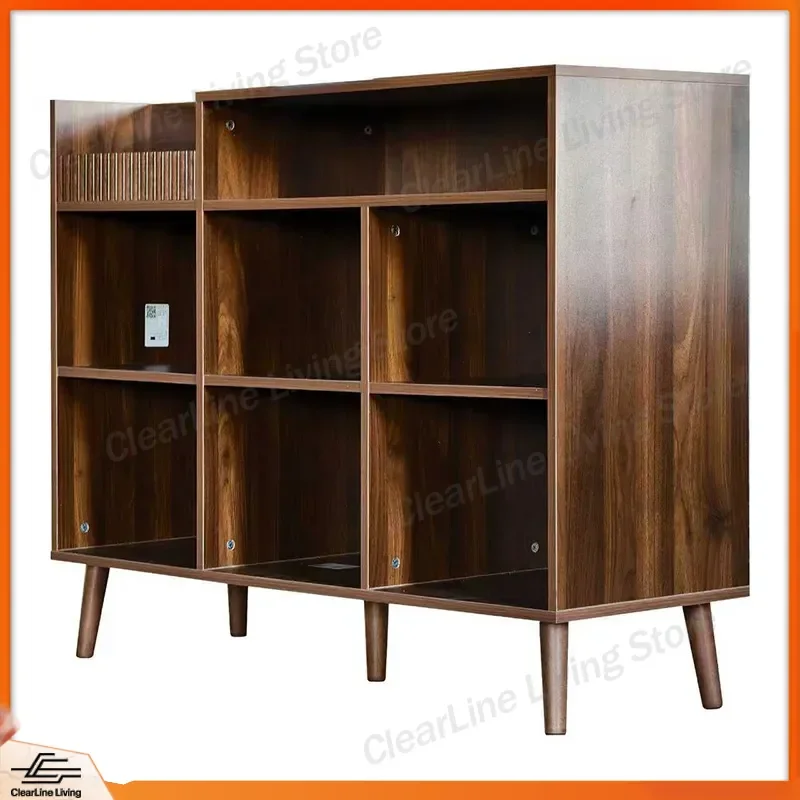for Cross-border factory supply medieval solid wood bookshelves against the wall living room low cabinets lattice cabinets