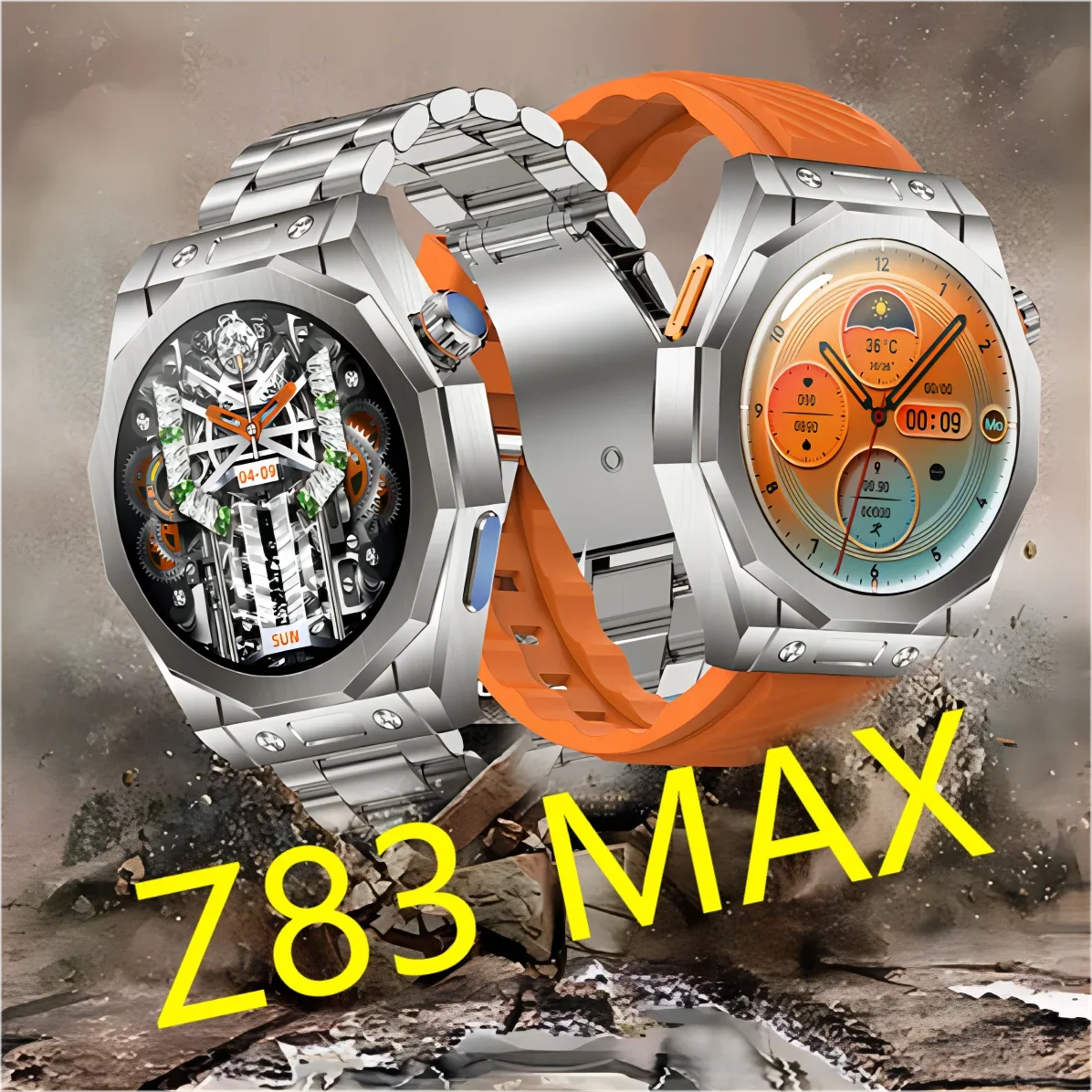 

Z83 MAX Sports Smart Watch Men 2 Watchstraps AMOLED Screen Bluetooth Calls GPS Track NFC/GAME/Compass Multifunctional Smartwatch