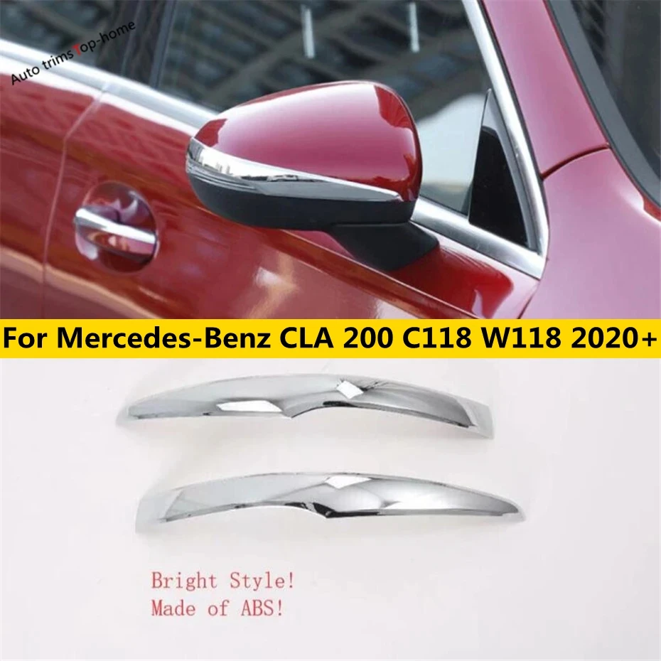 

ABS Chrome Outer Side Door Rearview Mirror Decoration Strips Cover Trim Fit For Mercedes-Benz CLA 200 C118 W118 2020 - 2024