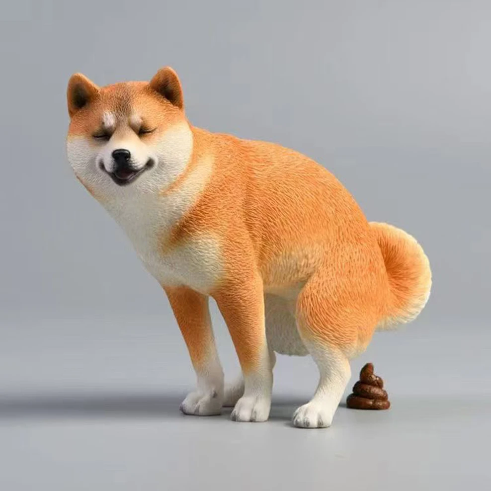 Adorno divertido de Shiba Inu para decoración de coche, kit de garaje de animales creativos, caca de perro y orinar, 1 unidad