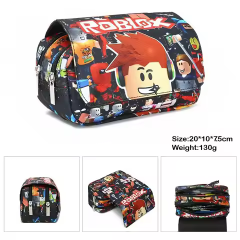 Creative ROBLOX 3D Animated Pencil Case for Elementary Students, Animated Game Pencil Case, School Bag
