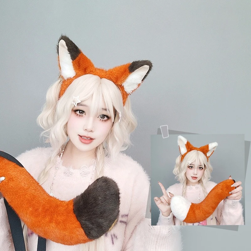 

Ears Tail Costume Set Animal Role Play Kit for Halloween Cosplay