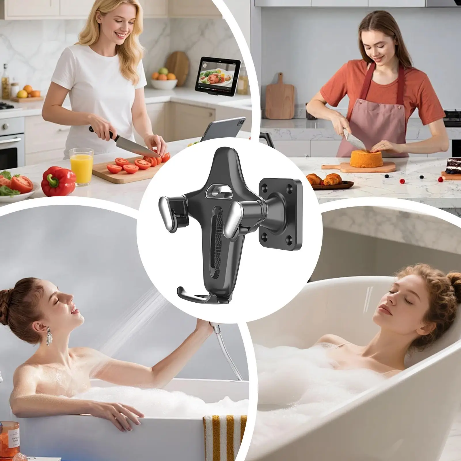 

Shower Phone Holder Anti-Slip 360-Degree Rotation Shower Room Phone Holder For Wall For Smartphone Cradle Calling