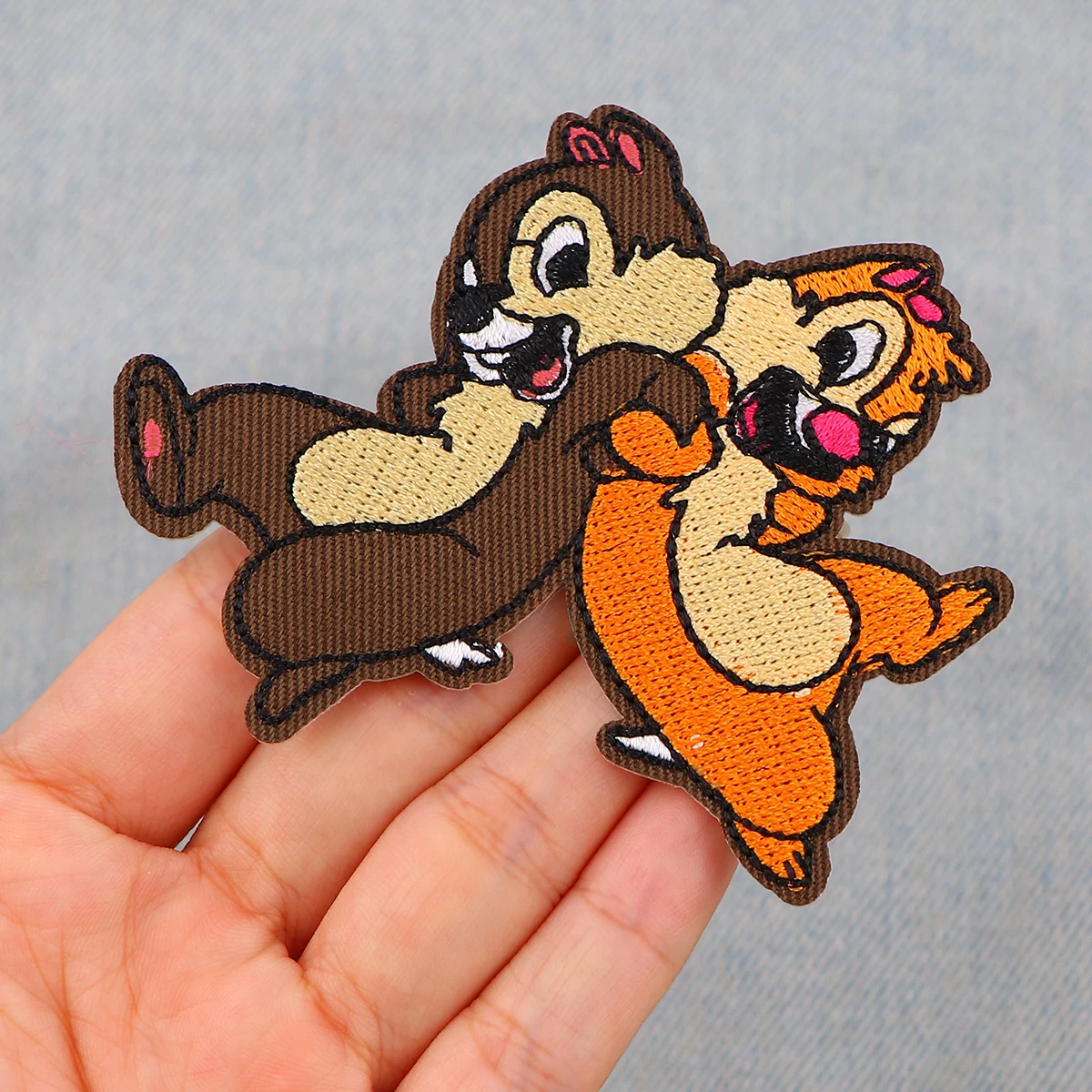 Cute Squirrel Embroidery Patch Cartoon Animals Iron On Patches For Clothing Thermoadhesive Patches On Clothes DIY Sew Badges