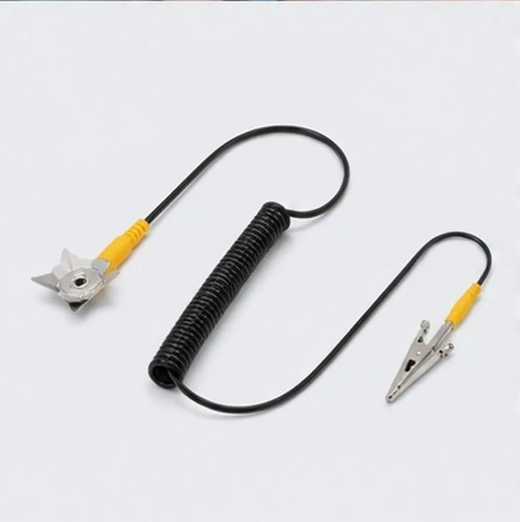 5Pcs Anti-Static Ground Wire PVC Flexible Electrostatic Buckle Ground Cable Esd Cord Static Electricity Protection
