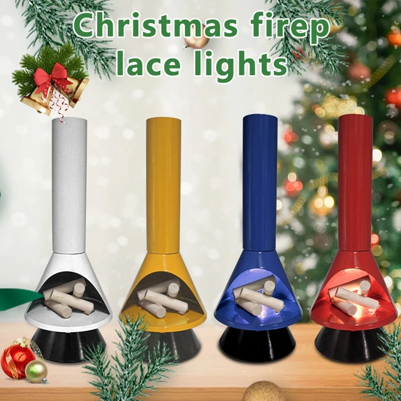 Christmas Fireplace Lanterns Decorative Flame Effect LED Fire Lamp Battery Operated Portable Fireplace Indoor Outdoor
