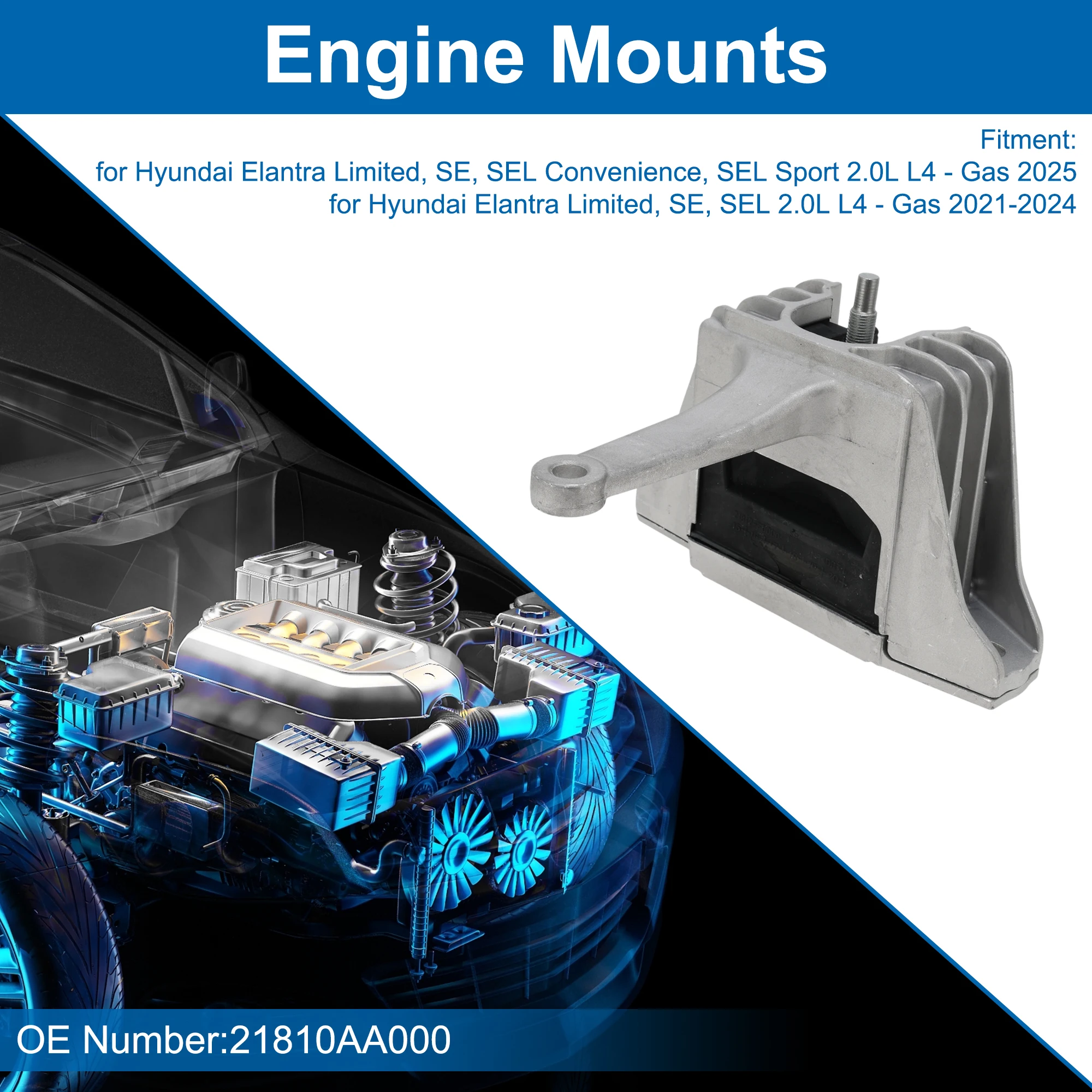 

UXCELL No.21810AA000 Hydraulic Right Engine Mount for Hyundai Elantra 2.0L 2021-2025