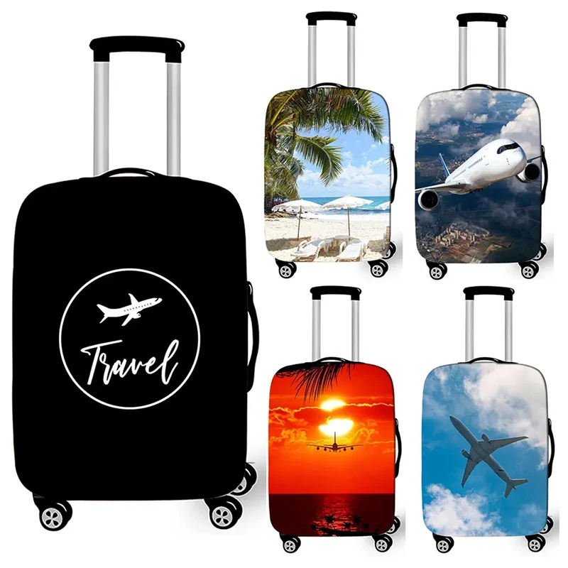 Fashion Plane Aeroplane Print Luggage Cover for Travelling Summer Vacation Suitcase Protective Covers Elastic Trolley Case Cover