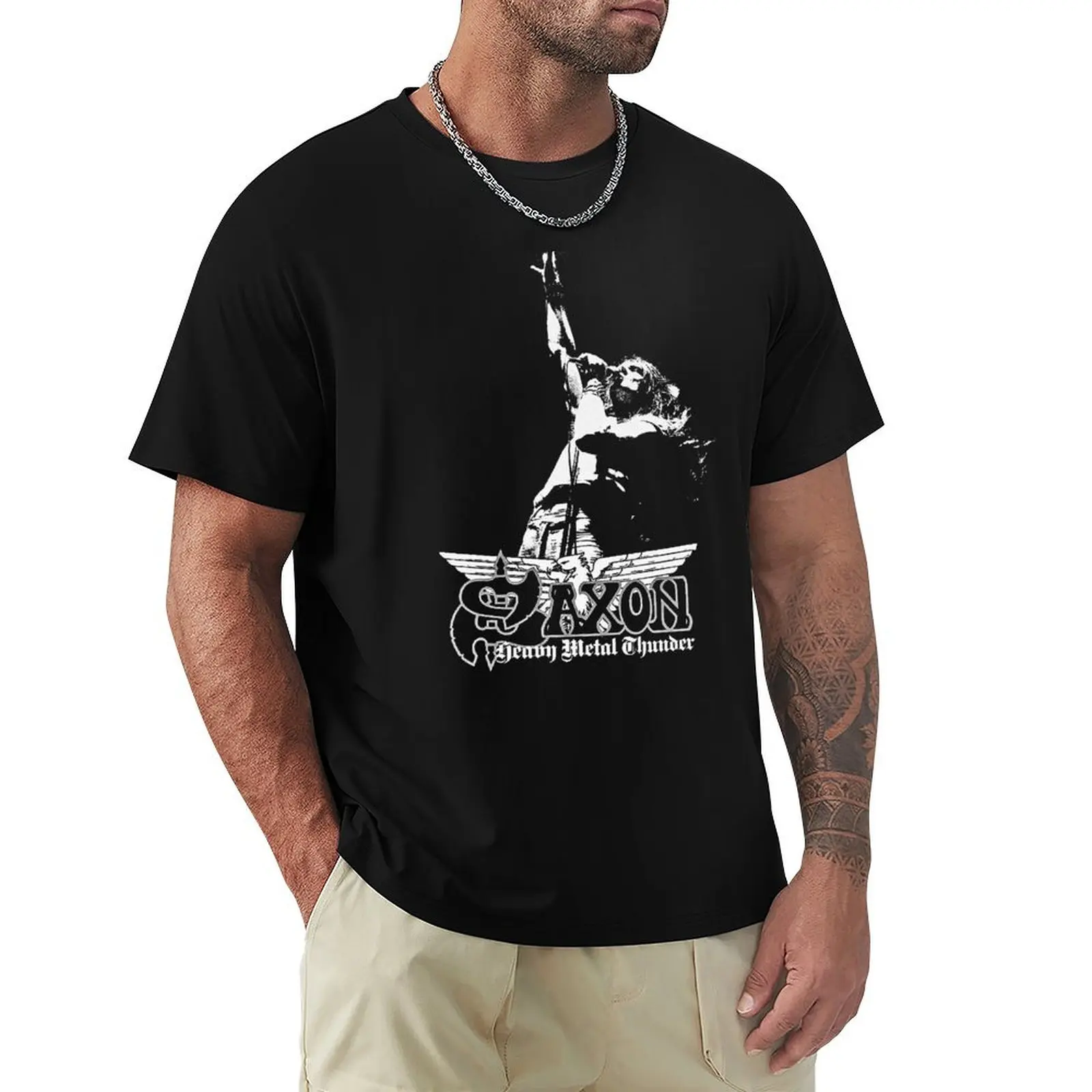 saxon band T-Shirt Christmas Casual Tee Shirt