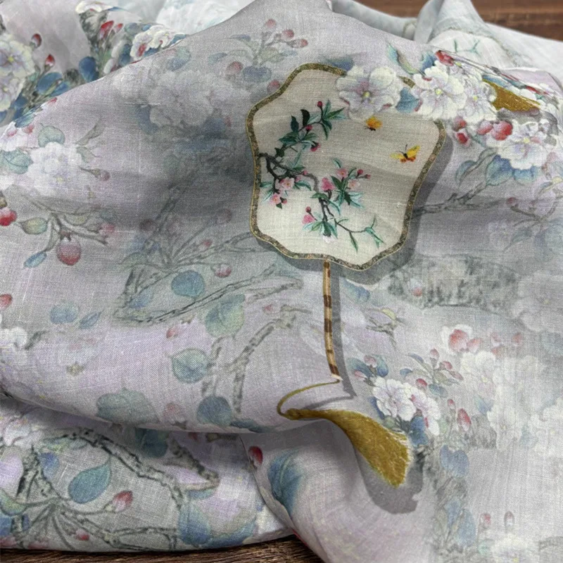 

1 ярд платья, платья, брюки, рубашки Cheongsam tissu брендовая ткань для пэчворка в китайском древнем стиле с принтом рами