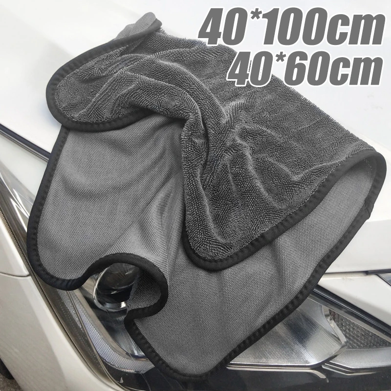 Toallas de microfibra para lavado de coches, paño superabsorbente de doble secado para el cuidado de los detalles, limpieza automática, pulido,