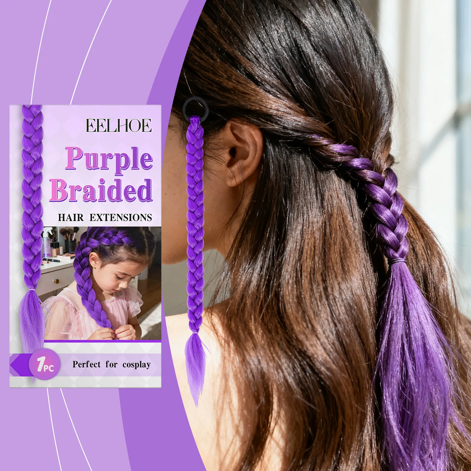 女性用ウィッグ 編み込み済みクロシェヘアエクステンションウィッグ ロングストレートヘアアクセサリー 女性用