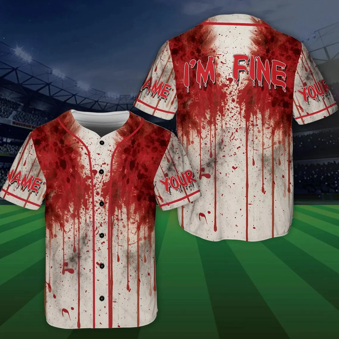 Custom Blood Print Baseball Shirt Personalized Custom Name Number Quick Drying Polyester Jersey Great For Team Baseball Jersey