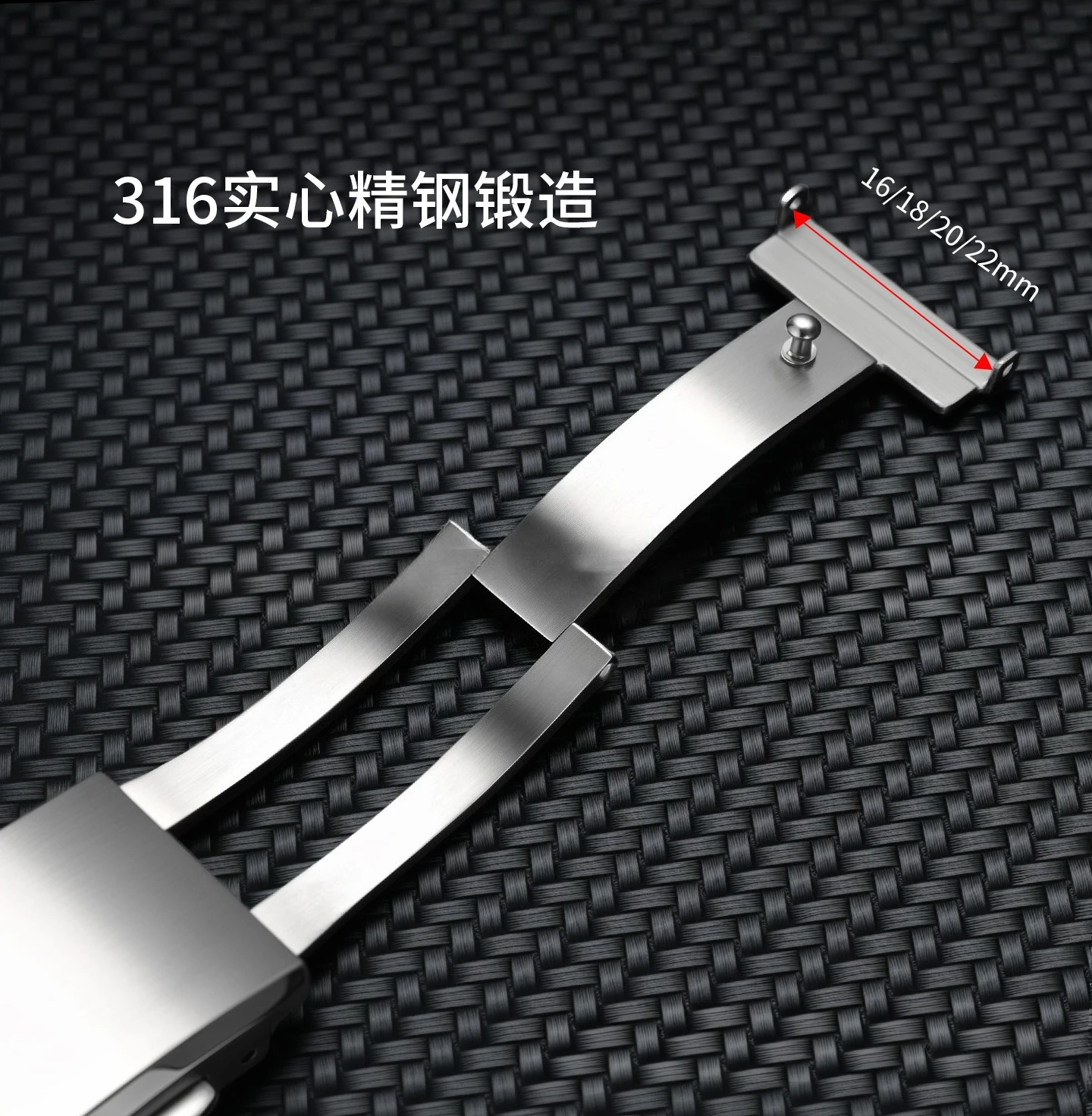 Adjustable Folding Watch Buckle Extendable Clasps Luxury 316L Solid Stainless Steel Watch Buckle 18/20/22mm Premium Metal Button