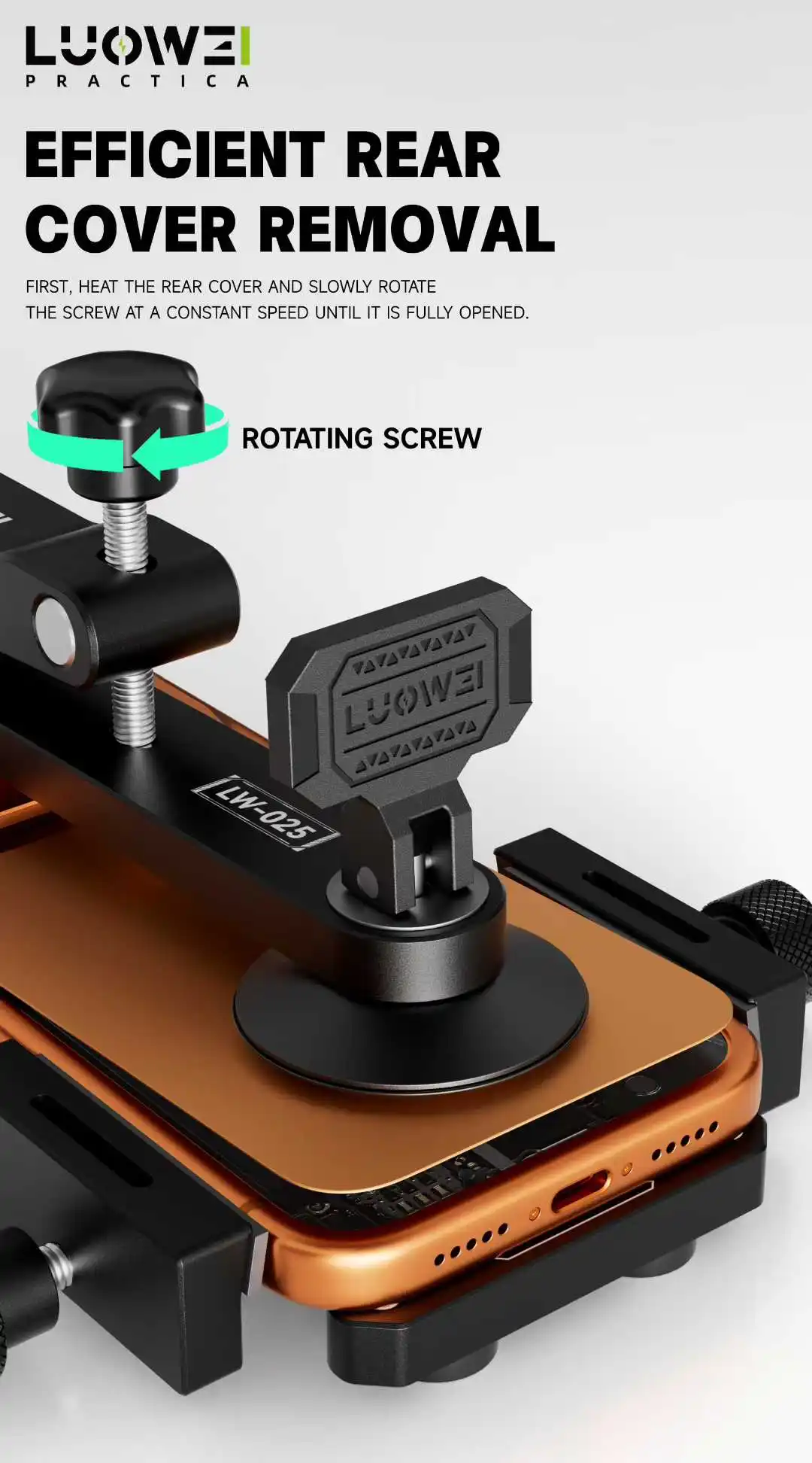 LUOWEI LW-025 شاشة تفكيك فاصل فتاحة التفكيك السريع LCD الغطاء الخلفي لا ضرر للهواتف المحمولة طقم أدوات إصلاح