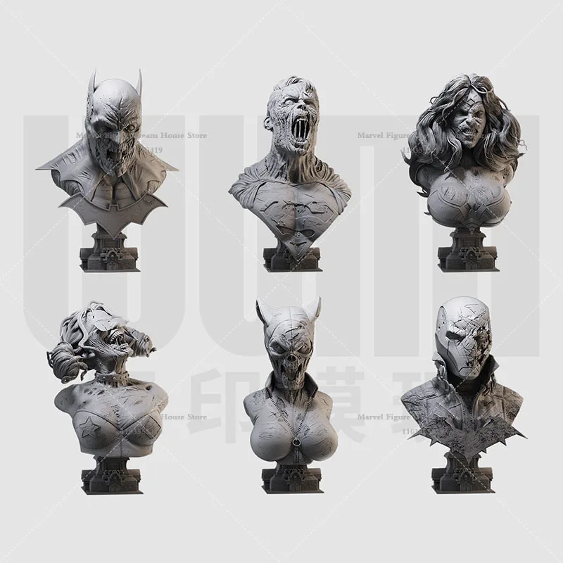 Buste 3D en résine à assembler soi-même, échelle 1/16 1/10, non peint, blanc, thème Héro devenu méchant, zombie, apocalypse