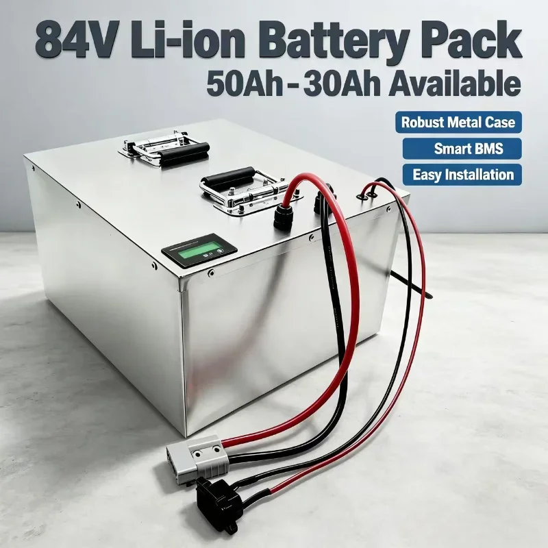 84V Lithium Battery Pack 50Ah‑300Ah Built‑in BMS Bluetooth Enabled Fast Charging High Capacity Power Supply for 8KW 12KW Sightse