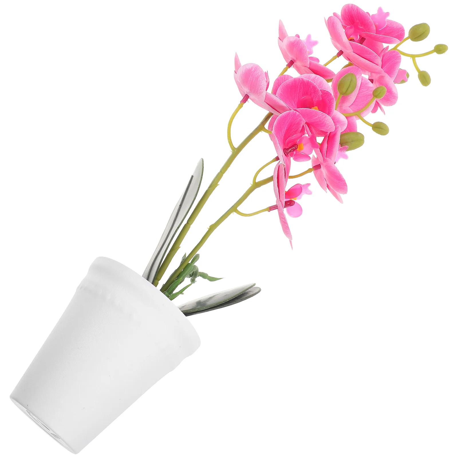 

Artificial Potted Phalaenopsis Bonsai Simulation Flower Bonsai Fake Plant Ornament Indoor Home Office Decorative Lifelike