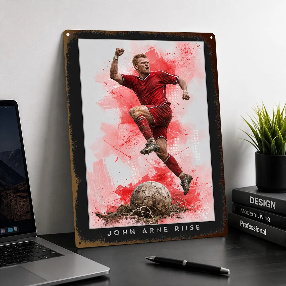 John Arne Riise Football Printed Poster Customized Metal Sign Club Legacy Style Wall Art Ideal For Collector Den Or Fan Lounge
