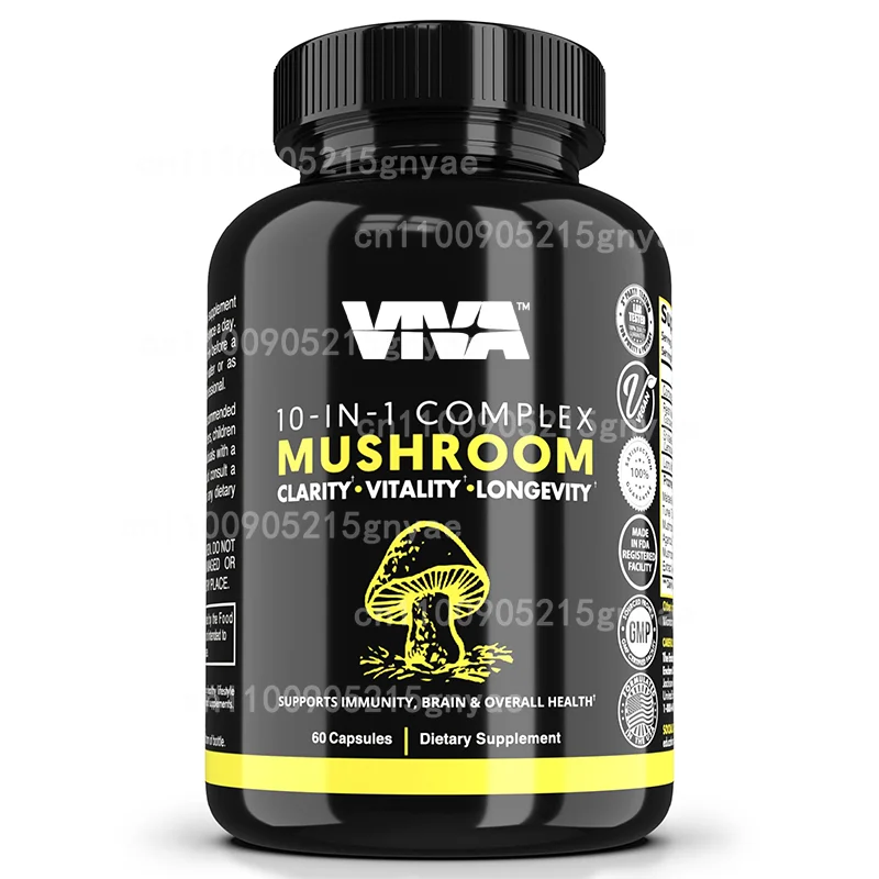 

Mushroom Complex Supplement Capsule, Containing 60 Capsules of Shiitake Mushrooms, White Birch Mushrooms, and Black Pepper