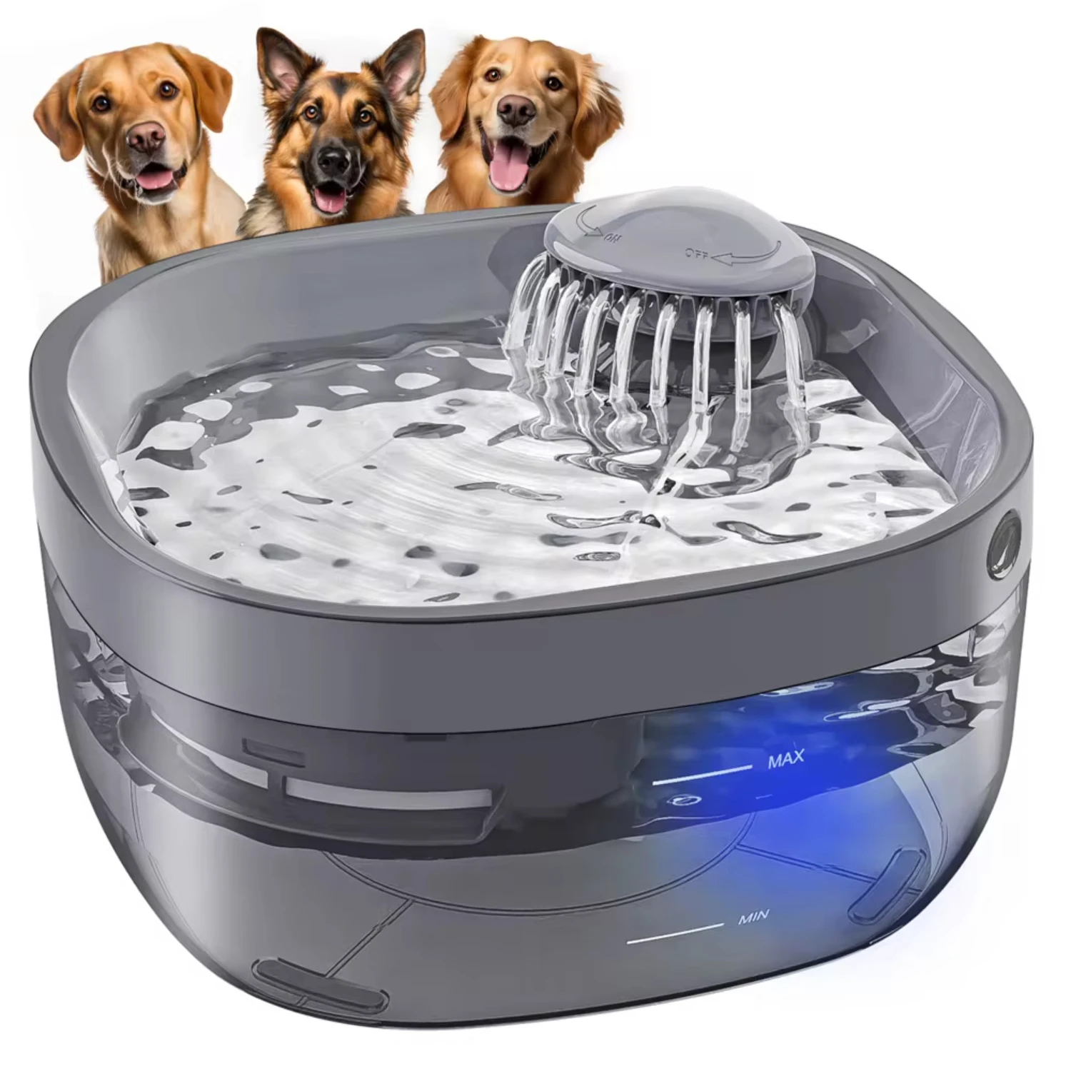 

Dog Water Fountain Large Dogs, 1.8Gal/7L Automatic Dog Water Bowl Dispenser, Ultra Quiet, Cat Water Fountain with 2 Filter &